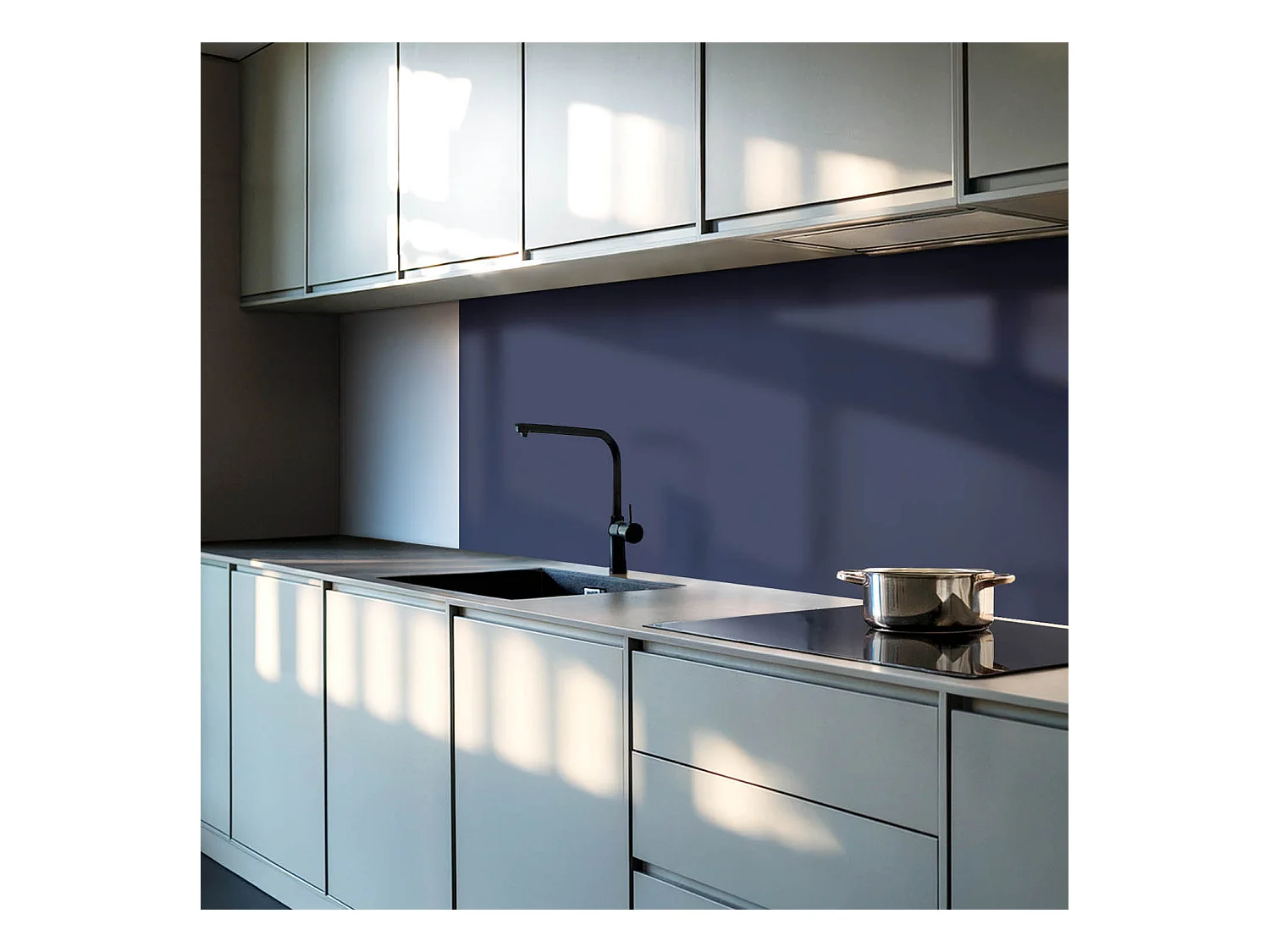 Panneaux muraux autocollants en vinyle imperméable - 10x40x20 cm - Couleur bleu marine foncé