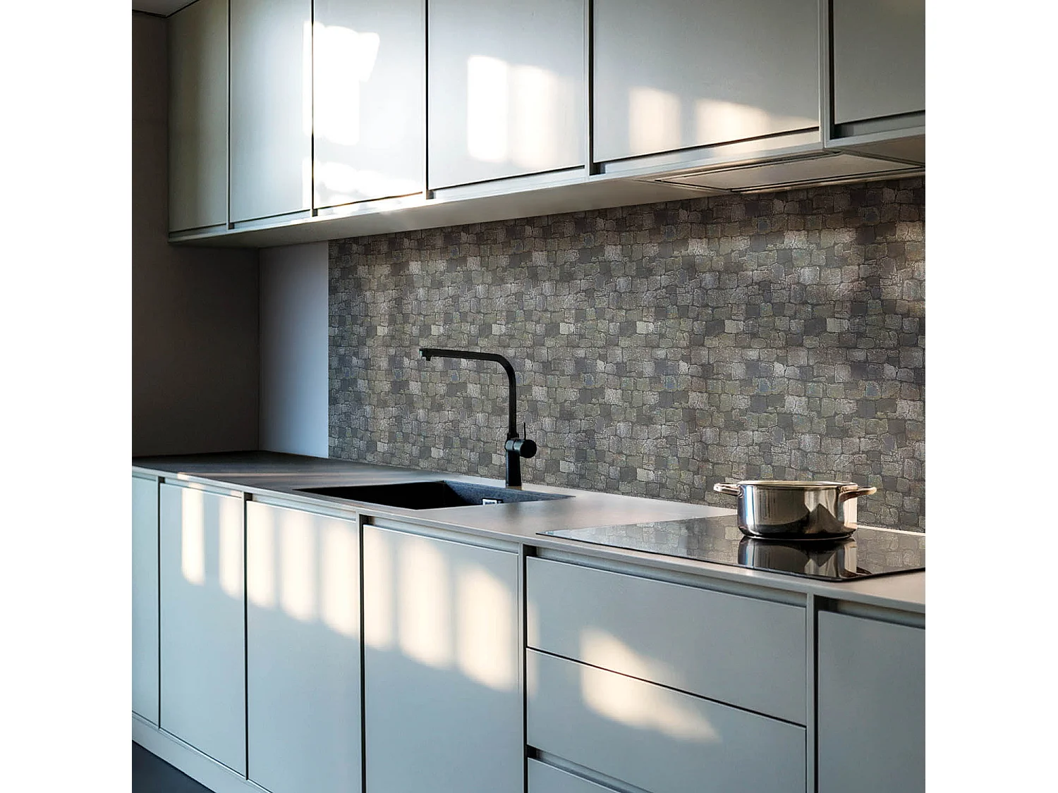 Panneaux muraux autocollants en vinyle imperméable - 120x60 cm - Texture de mur en pierre