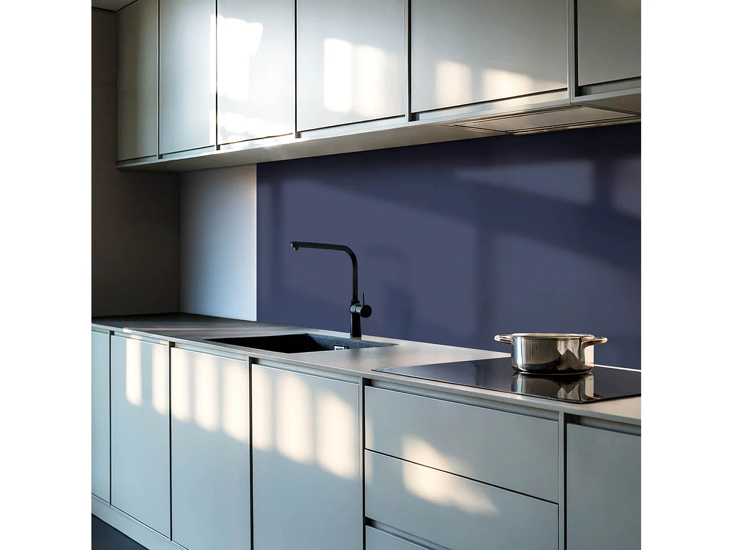 Wandpaneel selbstklebend, Wandverkleidung innen - 6x60x30 cm - Dunkle marineblaue Farbe