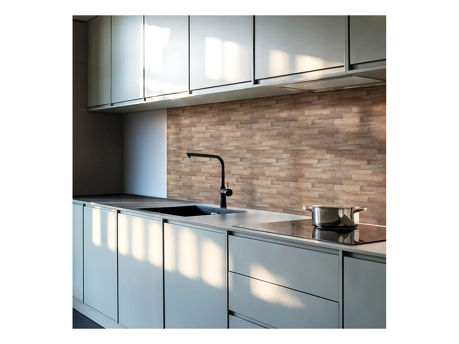 Wandpaneel selbstklebend, Wandverkleidung innen - 6x60x30 cm - Dielenmuster