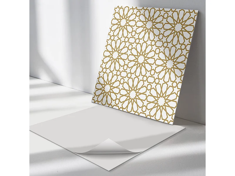 Wandpaneel selbstklebend, Wandverkleidung innen - 4 x 50 x 50 cm - Geometrisches Muster mit Sternen