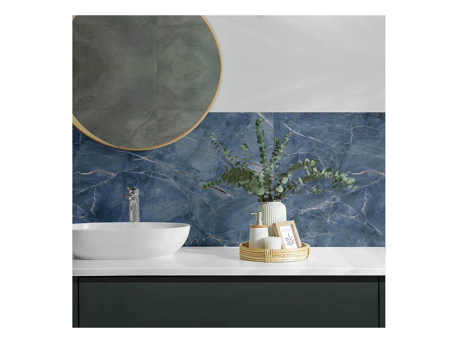 Panneaux muraux autocollants en vinyle imperméable - 100x50 cm - Motif en pierre naturelle