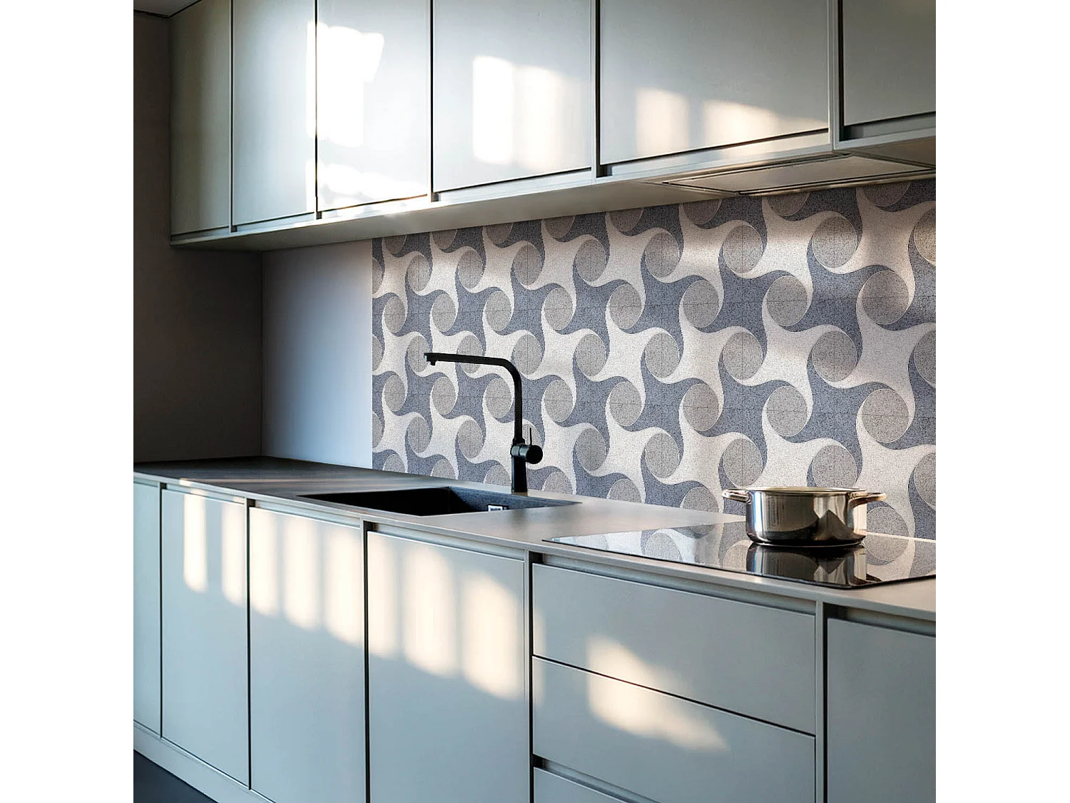 Wandpaneel selbstklebend, Wandverkleidung innen - 10x40x20 cm - Abstraktes Mosaikmuster