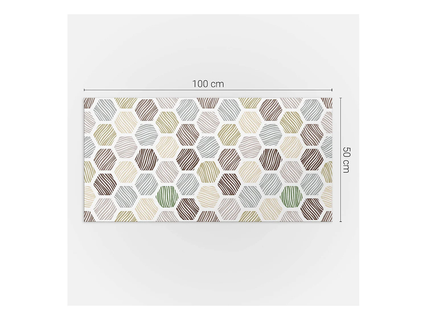 Wandpaneel selbstklebend, Wandverkleidung innen - 100x50 cm - Sechseckiges Muster mit Linien