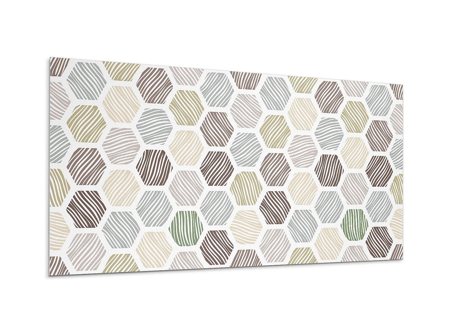 Panneaux muraux autocollants en vinyle imperméable - 100x50 cm - Modèle hexagonal avec des lignes