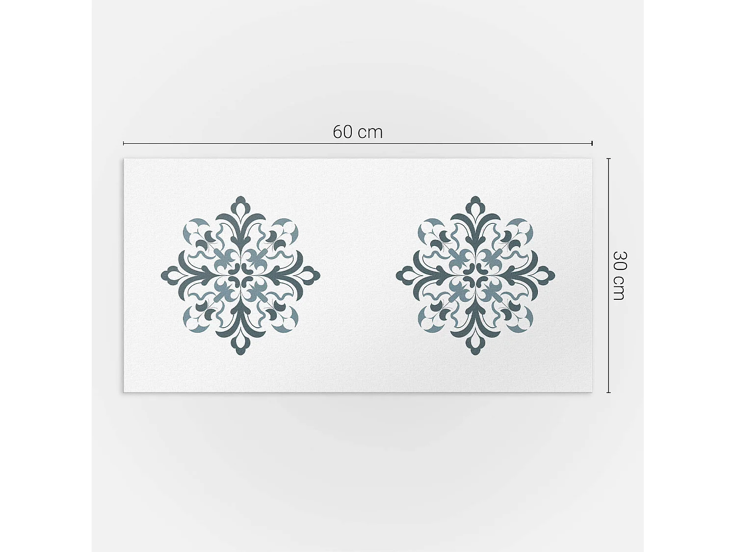 Wandpaneel selbstklebend, Wandverkleidung innen - 6x60x30 cm - Blumenmuster in Symmetrie