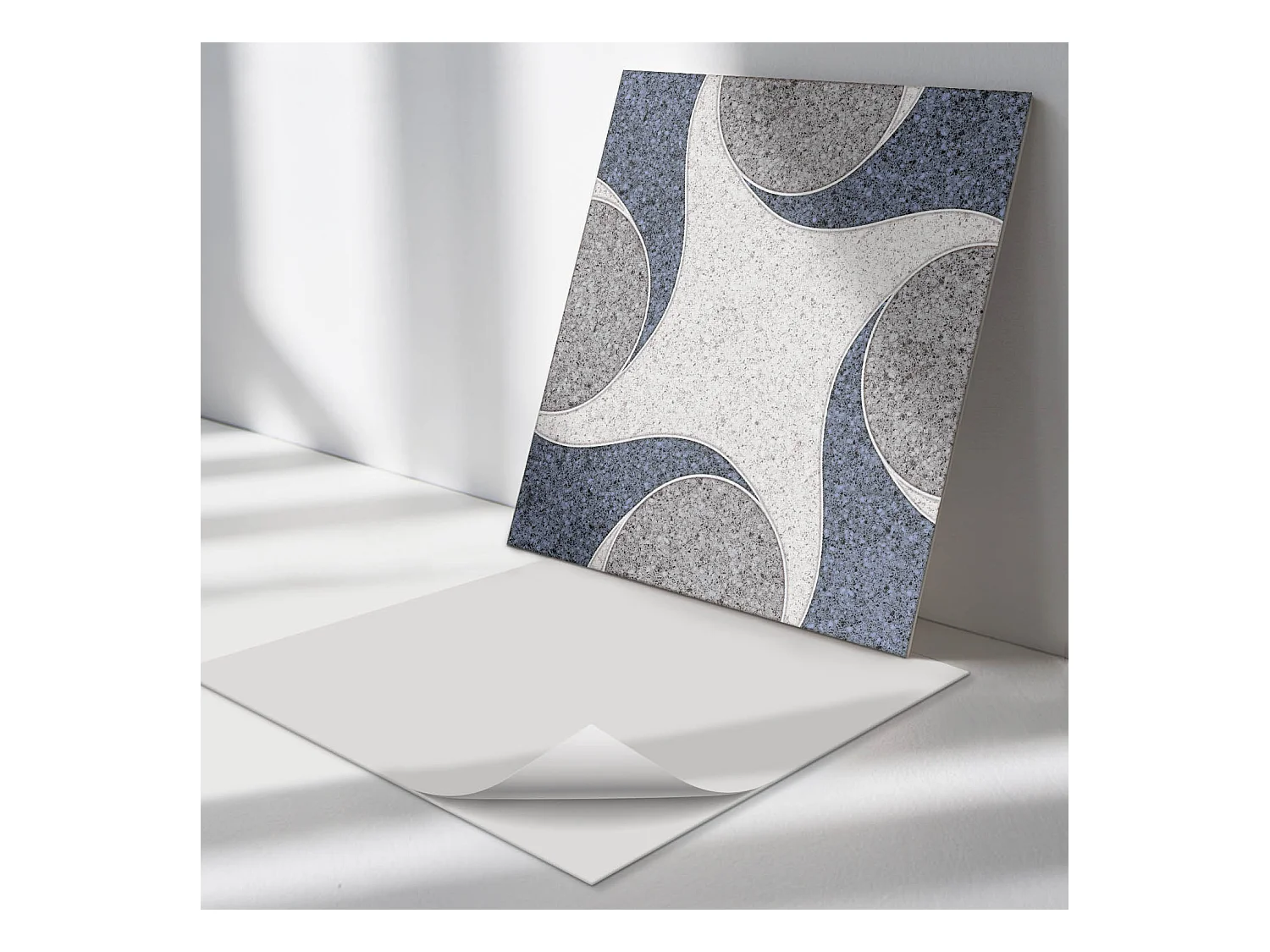 Panneaux muraux autocollants en vinyle imperméable - 4 x 50 x 50 cm - Modèle de mosaïque abstraite