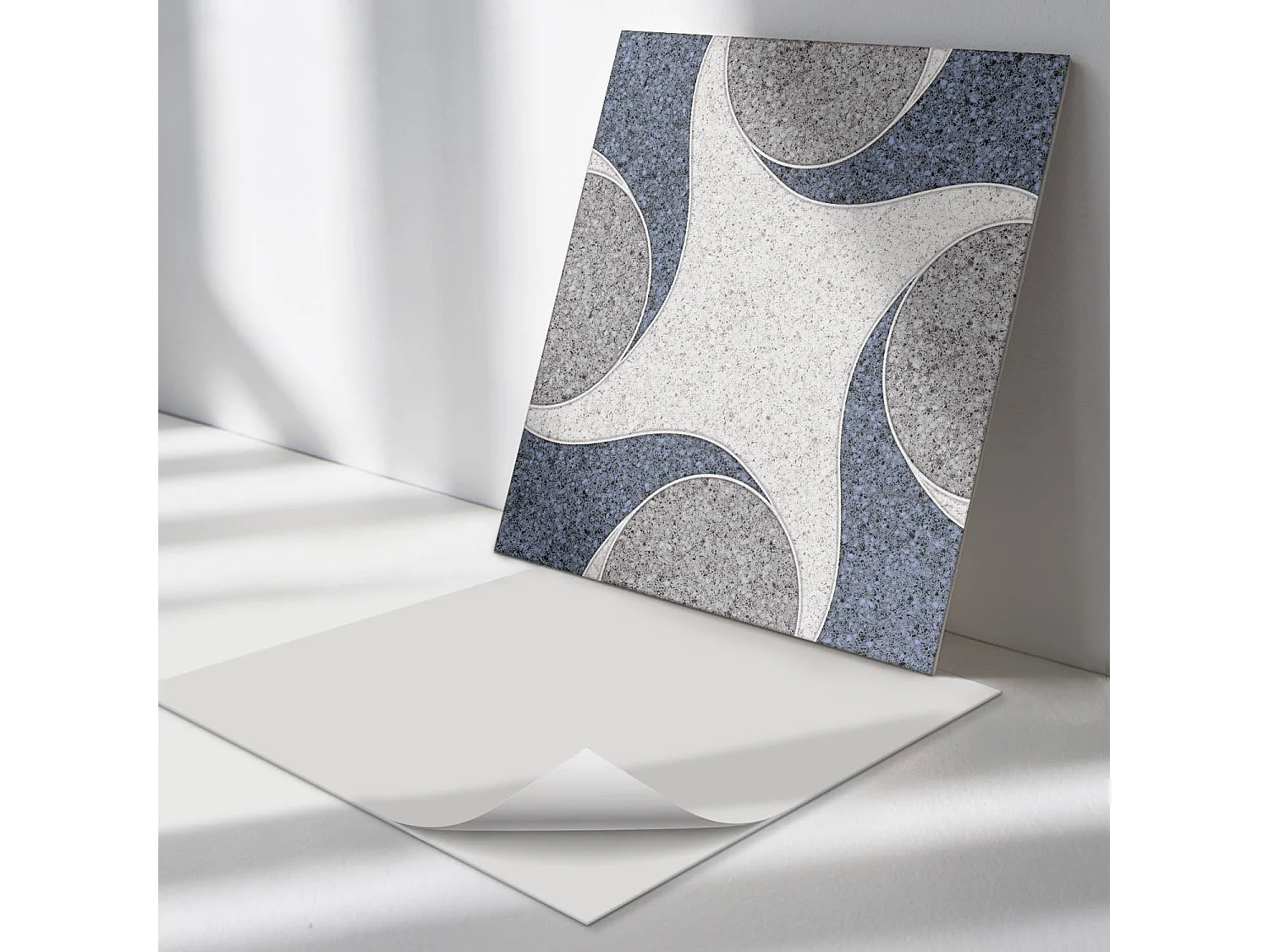 Wandpaneel selbstklebend, Wandverkleidung innen - 4 x 50 x 50 cm - Abstraktes Mosaikmuster