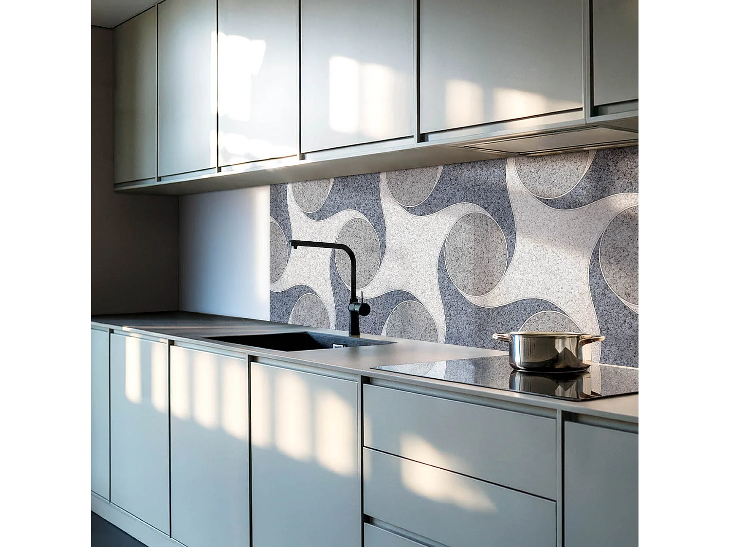 Wandpaneel selbstklebend, Wandverkleidung innen - 4 x 50 x 50 cm - Abstraktes Mosaikmuster