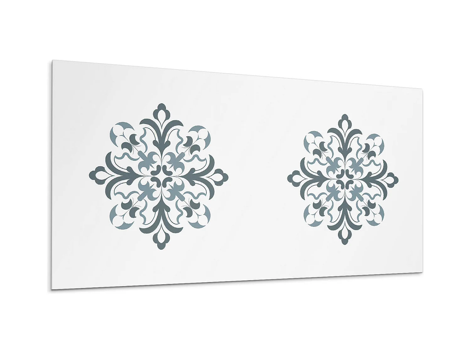 Wandpaneel selbstklebend, Wandverkleidung innen - 100x50 cm - Blumenmuster in Symmetrie