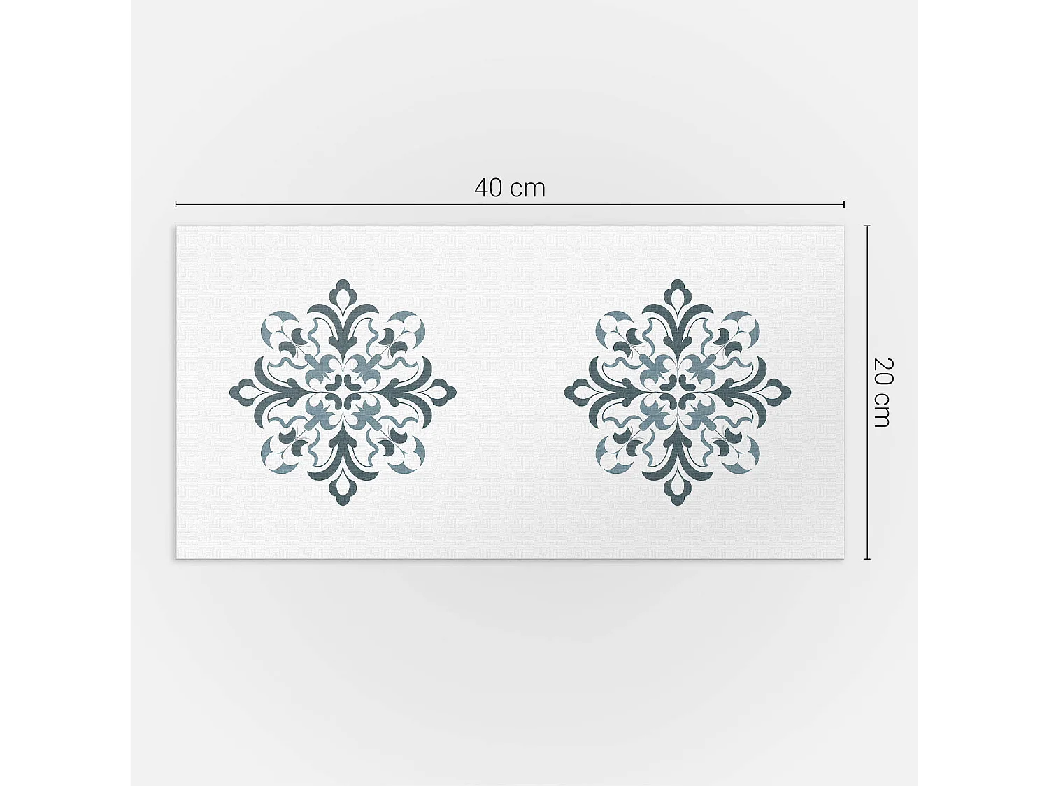 Wandpaneel selbstklebend, Wandverkleidung innen - 10x40x20 cm - Blumenmuster in Symmetrie