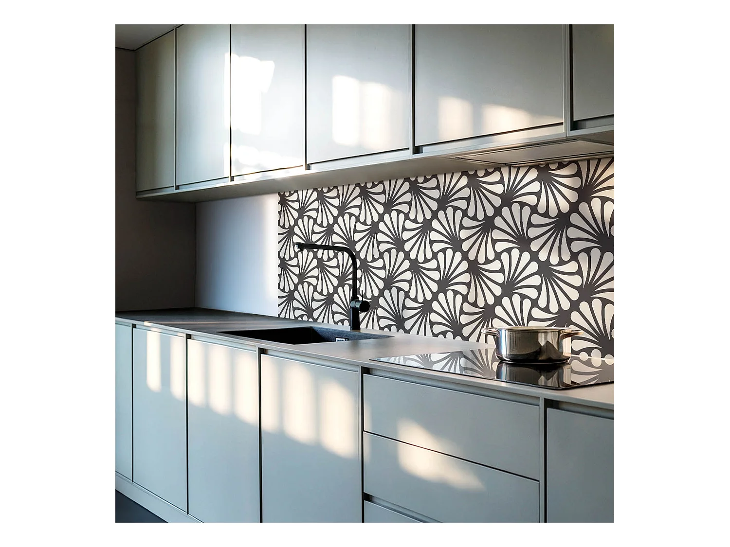 Wandpaneel selbstklebend, Wandverkleidung innen - 4 x 50 x 50 cm - Stilvolles Blattmuster