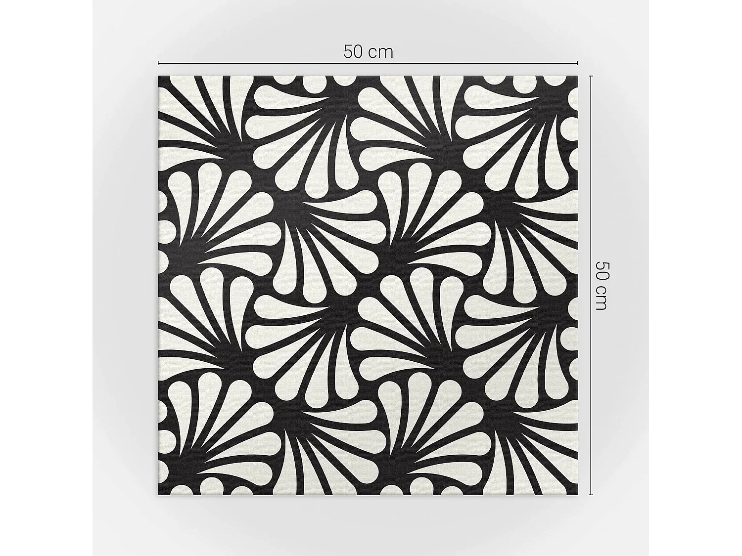 Panneaux muraux autocollants en vinyle imperméable - 4 x 50 x 50 cm - Motif de feuilles élégant