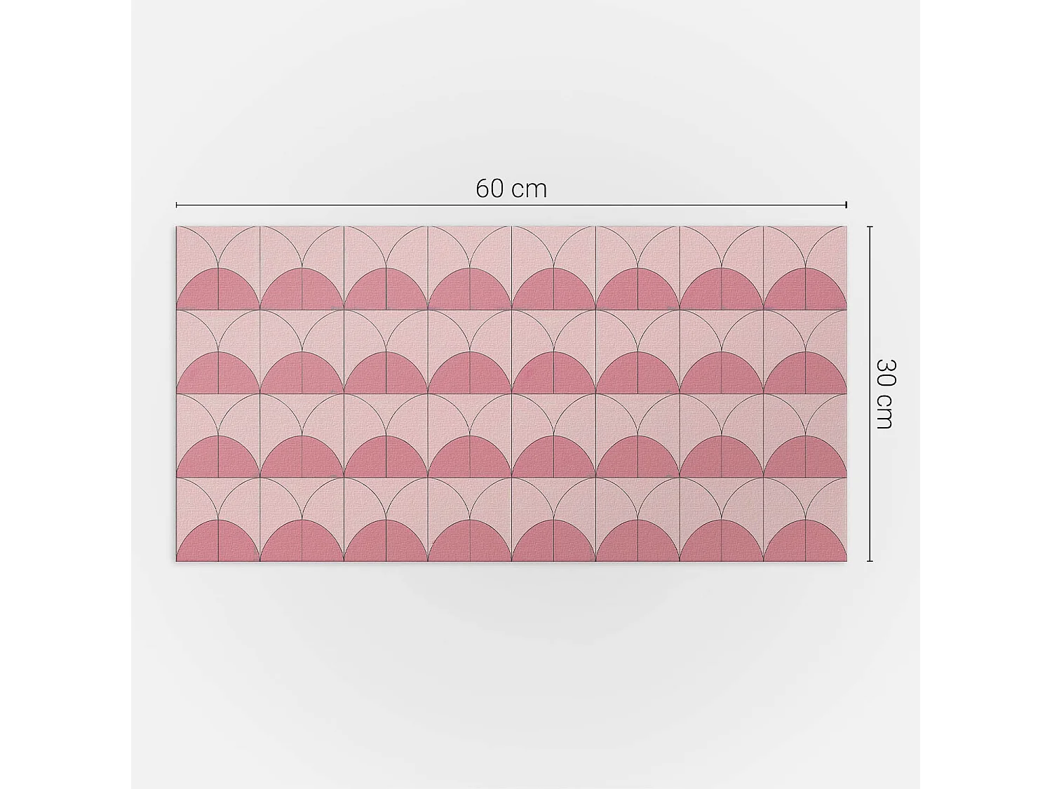 Wandpaneel selbstklebend, Wandverkleidung innen - 6x60x30 cm - Geometrische Halbkreise in einer Anordnung
