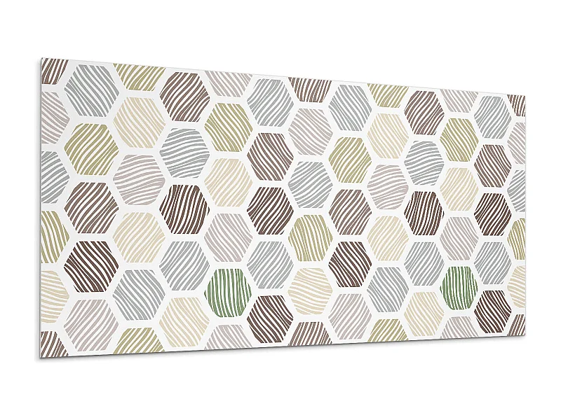 Wandpaneel selbstklebend, Wandverkleidung innen - 6x60x30 cm - Sechseckiges Muster mit Linien
