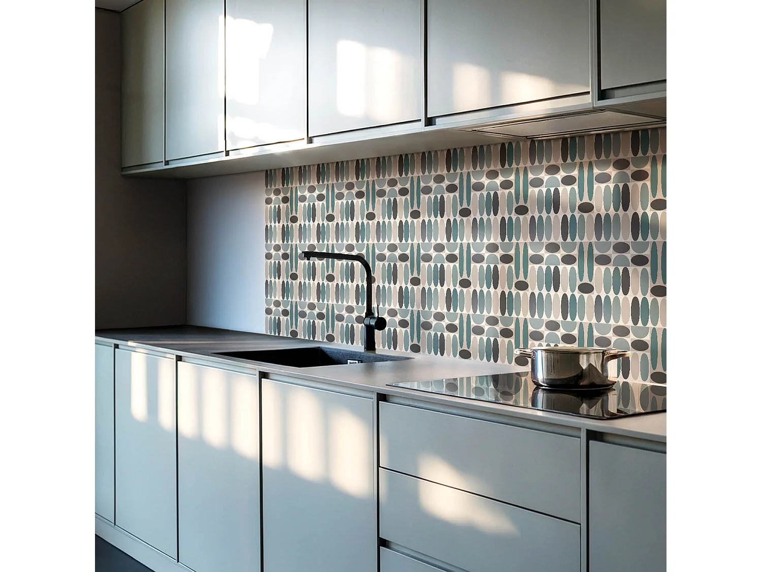 Wandpaneel selbstklebend, Wandverkleidung innen - 10x40x20 cm - Muster aus ovalen Formen