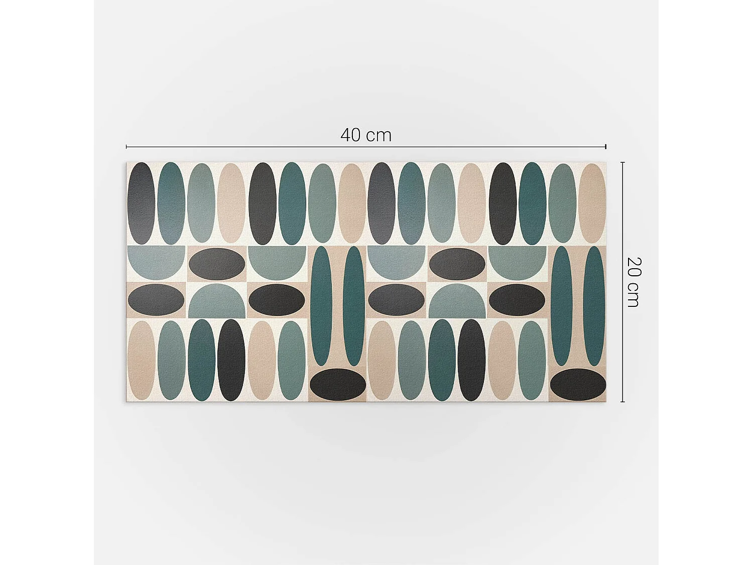 Wandpaneel selbstklebend, Wandverkleidung innen - 10x40x20 cm - Muster aus ovalen Formen