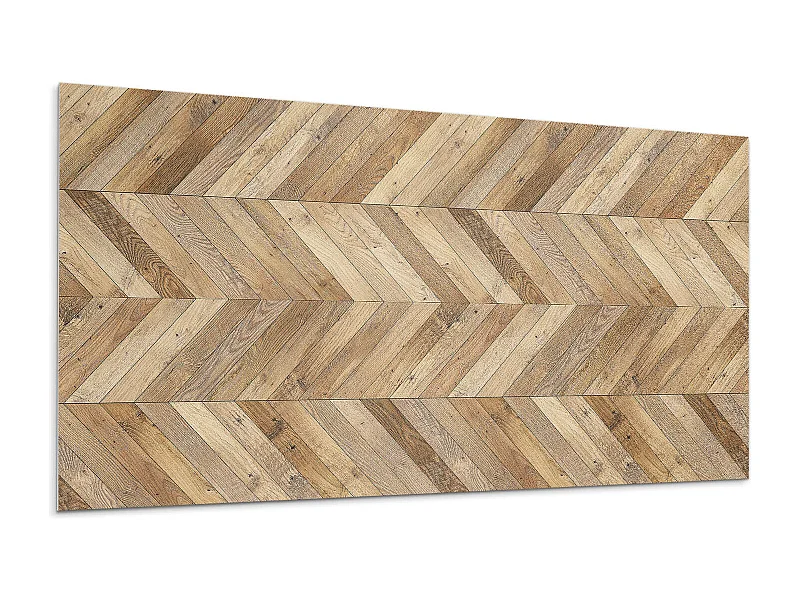 Panneaux muraux autocollants en vinyle imperméable - 10x40x20 cm - Motif à chevrons en bois