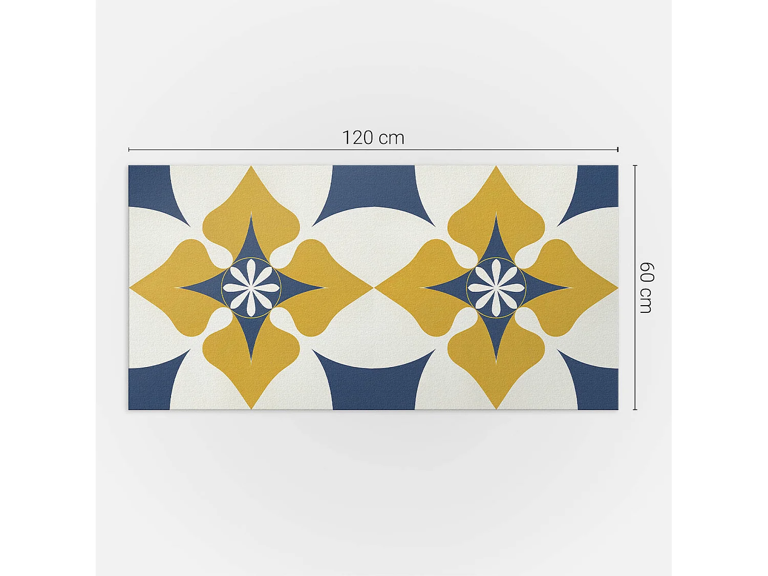 Panneaux muraux autocollants en vinyle imperméable - 120x60 cm - Motif floral avec symétrie