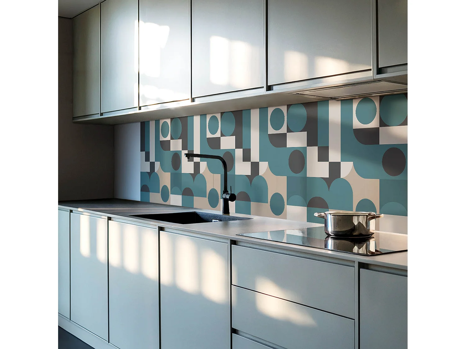 Wandpaneel selbstklebend, Wandverkleidung innen - 100x50 cm - Abstrakte Formen und Gestalten