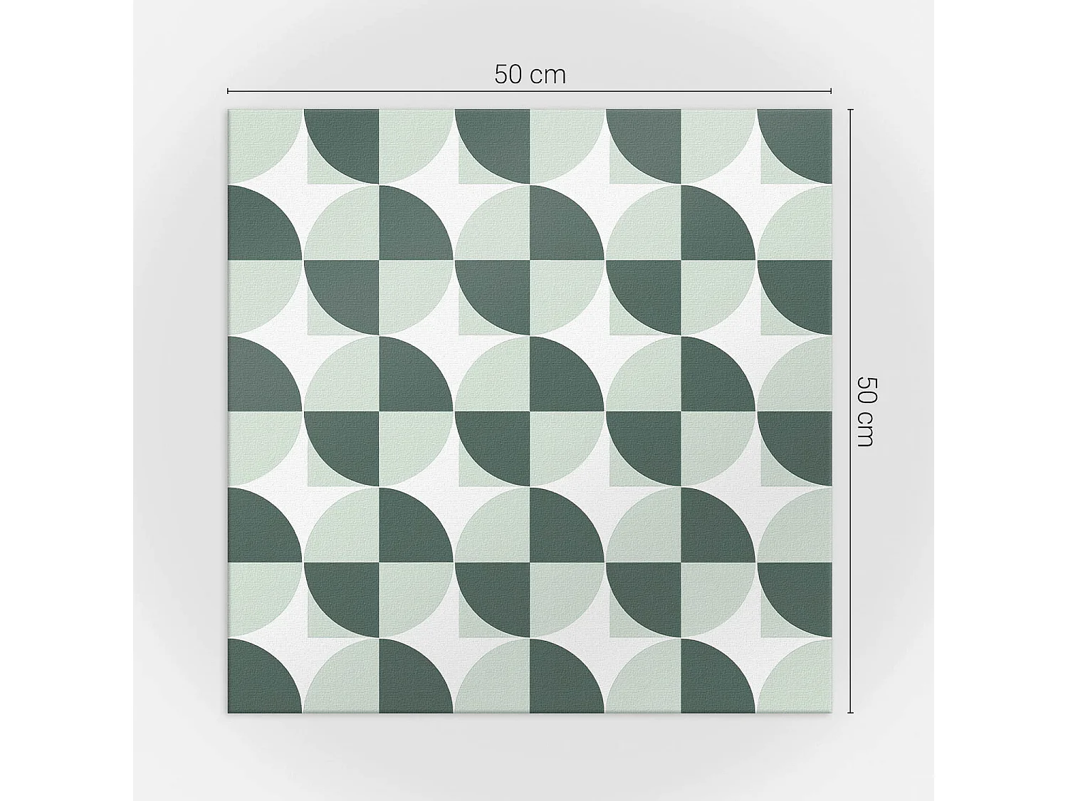 Wandpaneel selbstklebend, Wandverkleidung innen - 4 x 50 x 50 cm - Geometrie von Kreisen und Quadraten