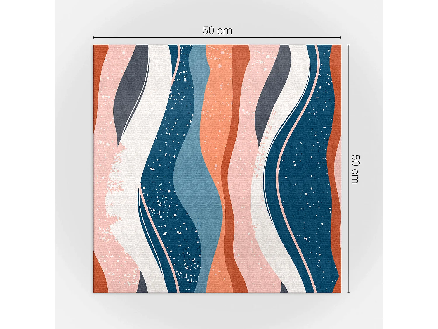 Panneaux muraux autocollants en vinyle imperméable - 4 x 50 x 50 cm - Vagues dans des motifs abstraits