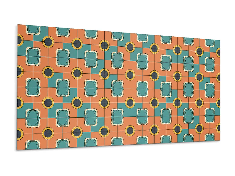 Wandpaneel selbstklebend, Wandverkleidung innen - 6x60x30 cm - Abstraktes geometrisches Muster