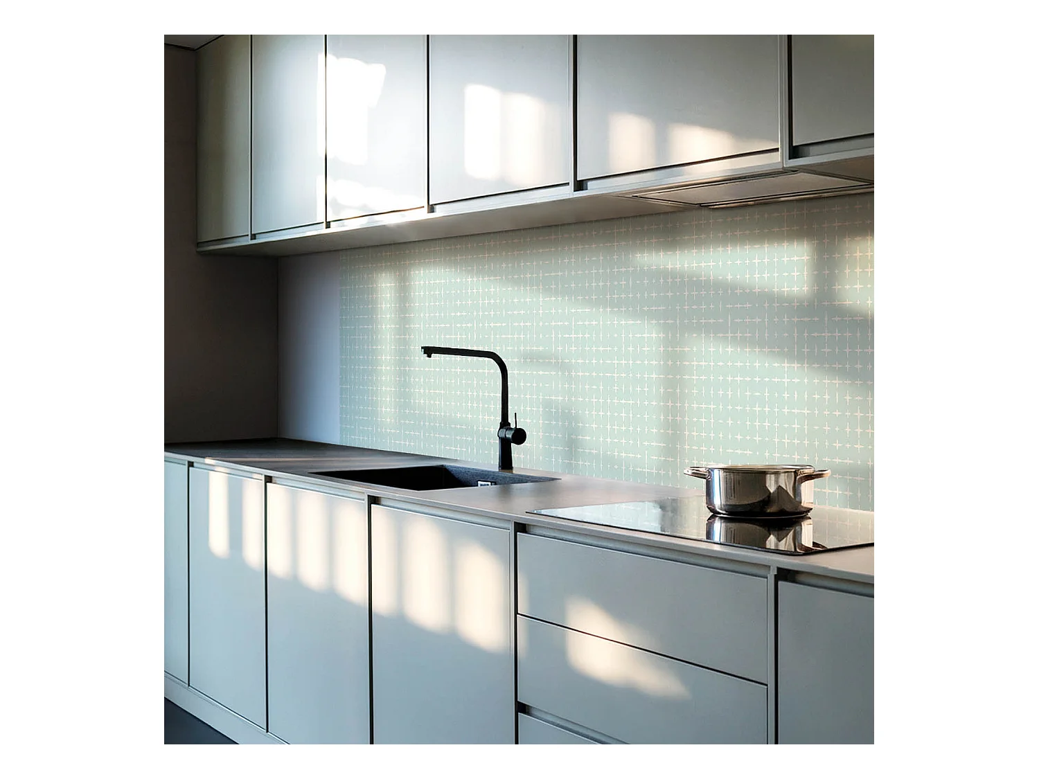 PVC wandpaneel, Vinyl wandverkleidung selbstklebend- 120x60 cm - Geometrie von Linien und Kreuzen