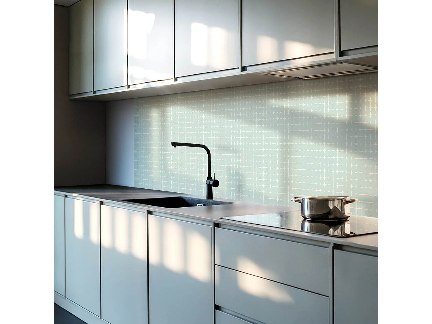 PVC wandpaneel, Vinyl wandverkleidung selbstklebend- 120x60 cm - Geometrie von Linien und Kreuzen