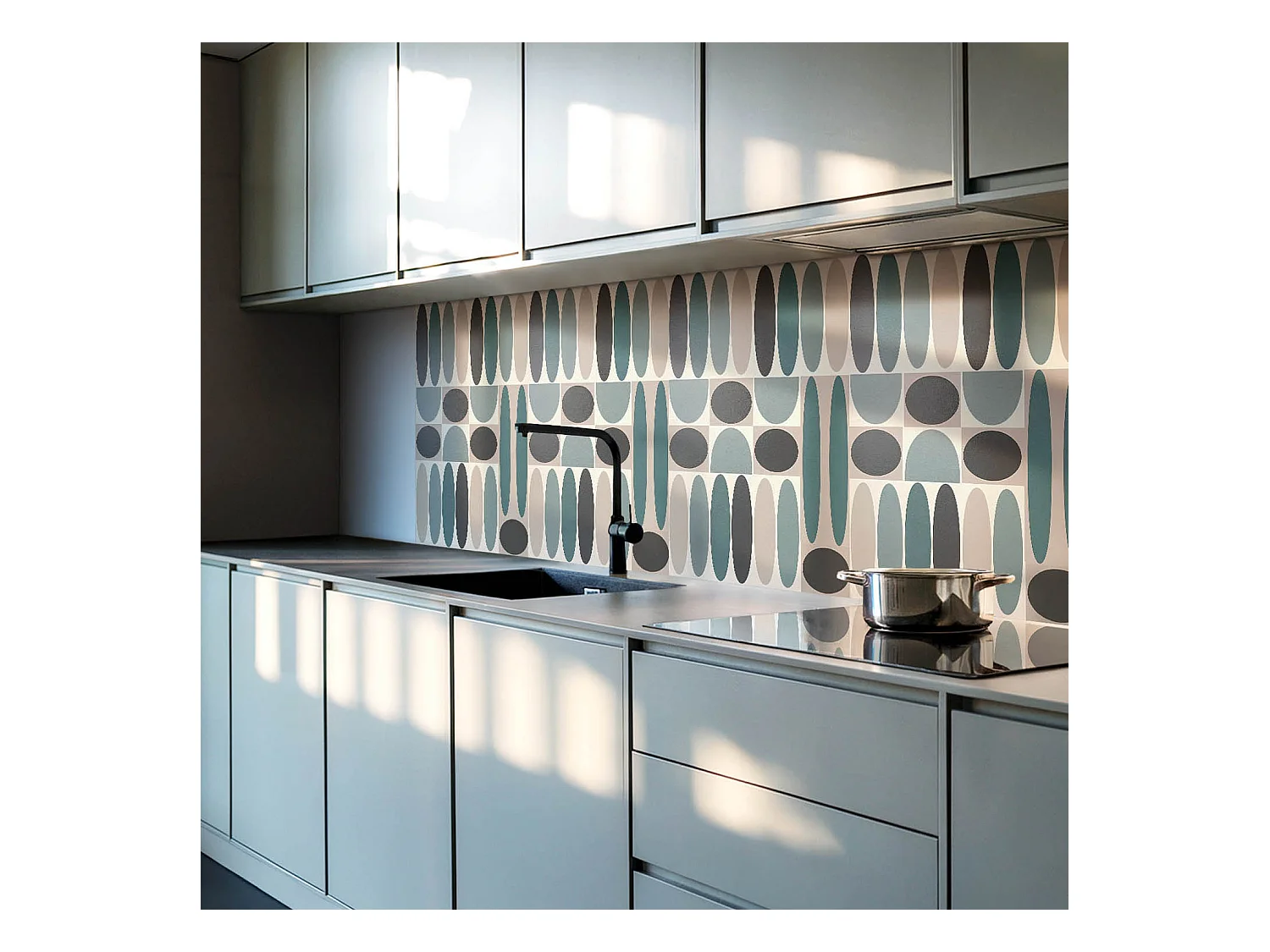 PVC wandpaneel, Vinyl wandverkleidung selbstklebend- 120x60 cm - Muster aus ovalen Formen