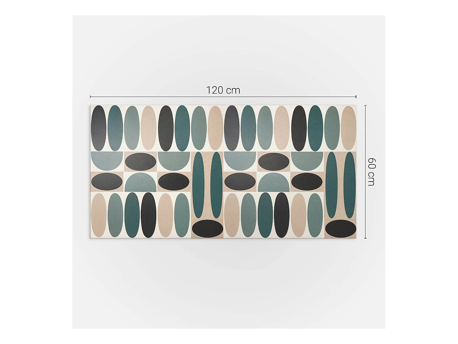 PVC wandpaneel, Vinyl wandverkleidung selbstklebend- 120x60 cm - Muster aus ovalen Formen