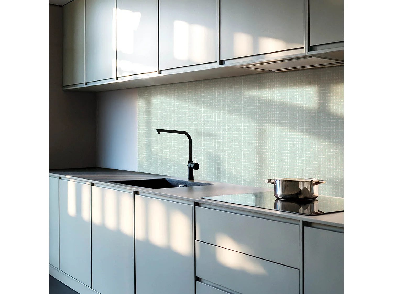 Wandpaneel selbstklebend, Wandverkleidung innen - 6x60x30 cm - Geometrie von Linien und Kreuzen