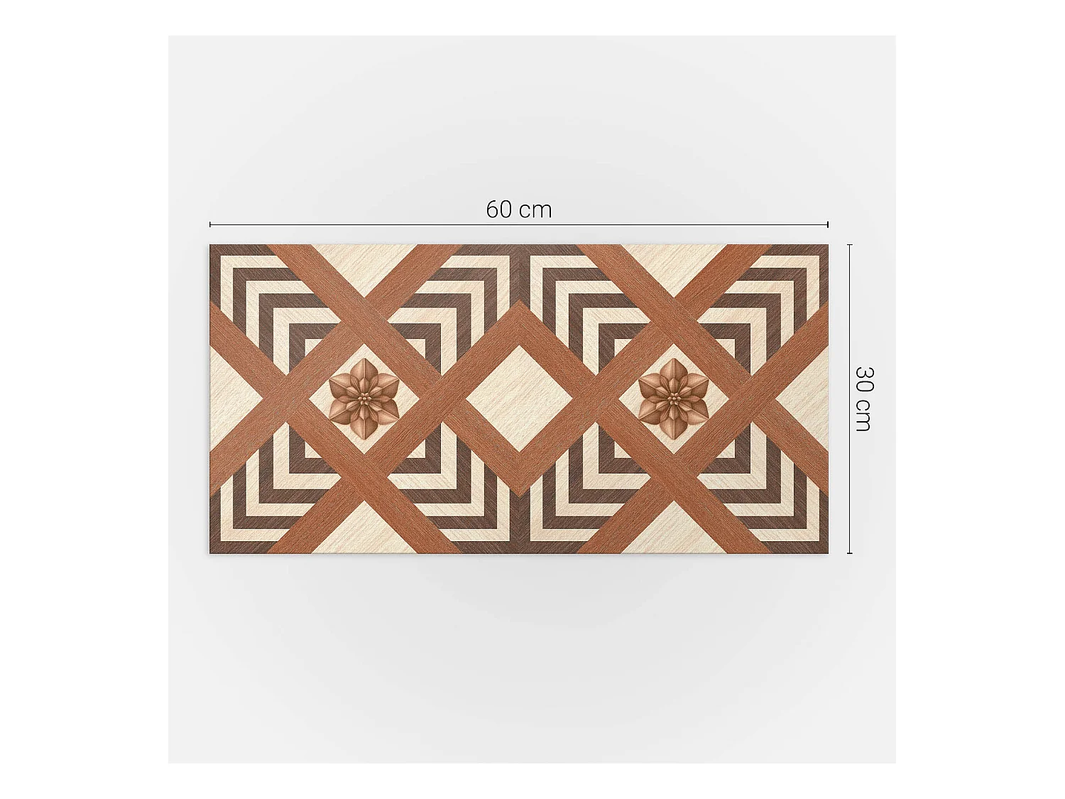 Wandpaneel selbstklebend, Wandverkleidung innen - 6x60x30 cm - Muster mit geometrischen Motiven