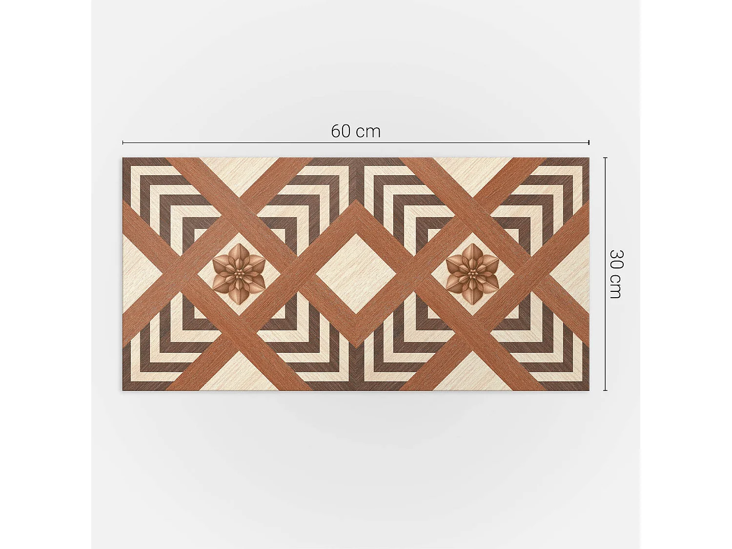 Panneaux muraux autocollants en vinyle imperméable - 6x60x30 cm - Modèle avec des motifs géométriques