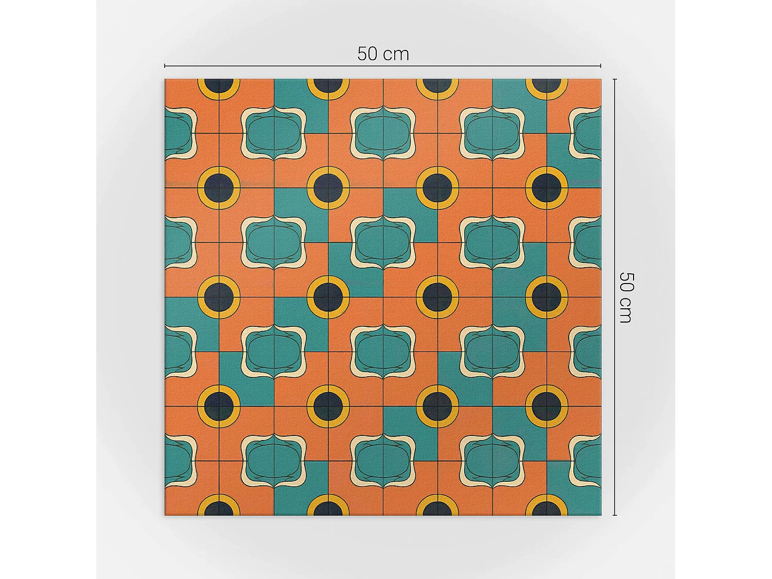 Panneaux muraux autocollants en vinyle imperméable - 4 x 50 x 50 cm - Motif géométrique abstrait