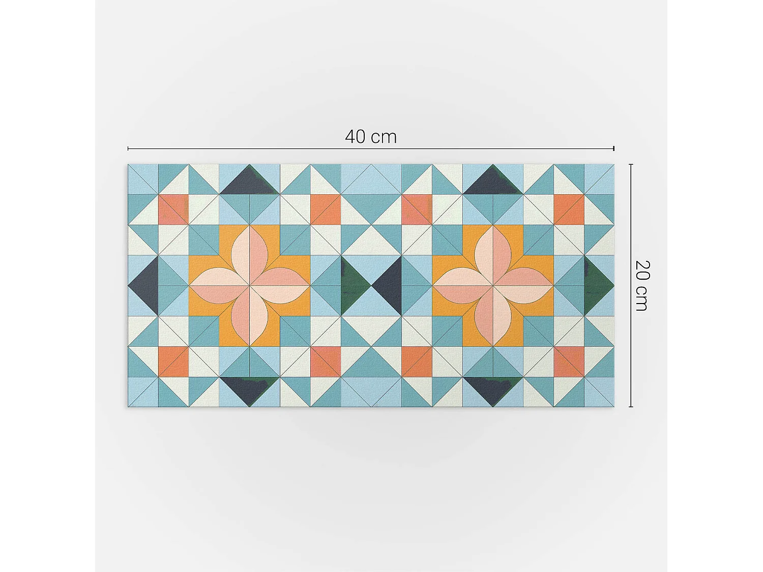 Zelfklevende wandbekleding, PVC wandpaneel, Vinyl wandbekleding - 10x40x20 cm - Geometrisch patroon met een bloem