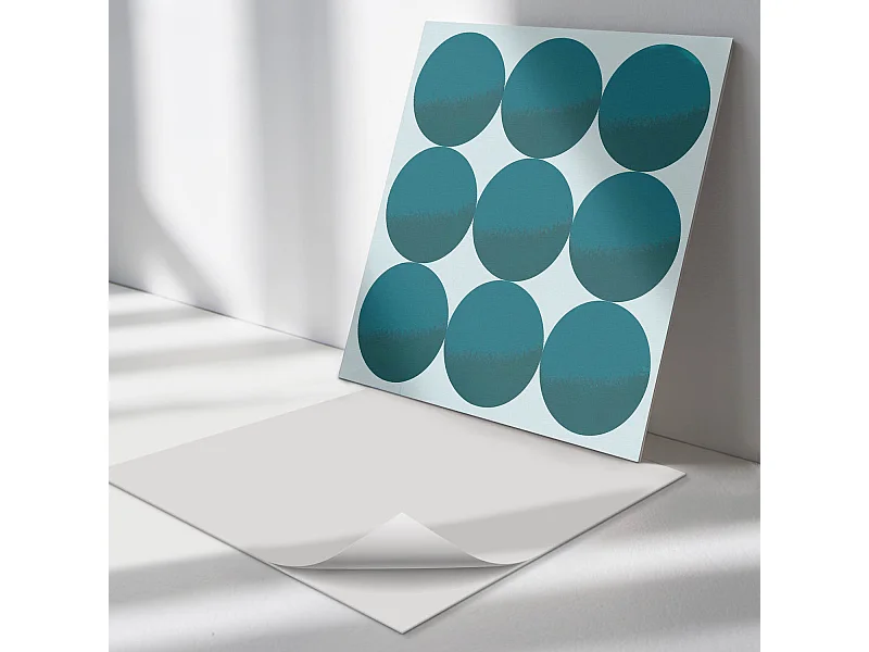 Wandpaneel selbstklebend, Wandverkleidung innen - 4 x 50 x 50 cm - Anordnung von Kreisen in einem Raster