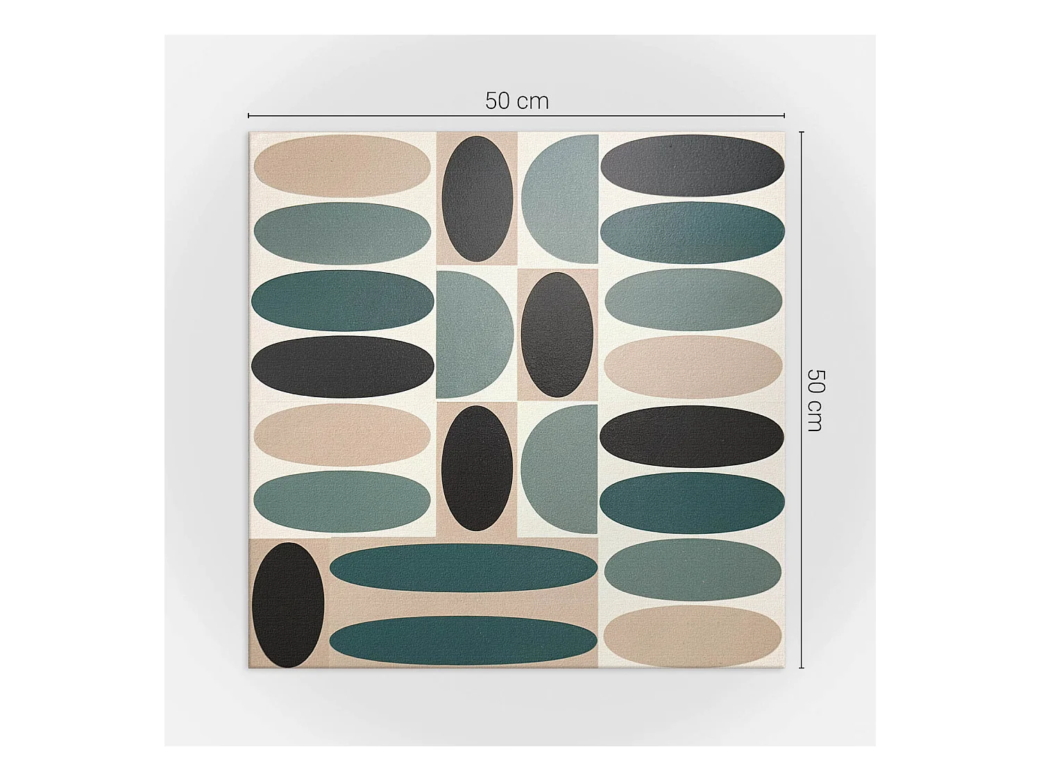 Wandpaneel selbstklebend, Wandverkleidung innen - 4 x 50 x 50 cm - Muster aus ovalen Formen