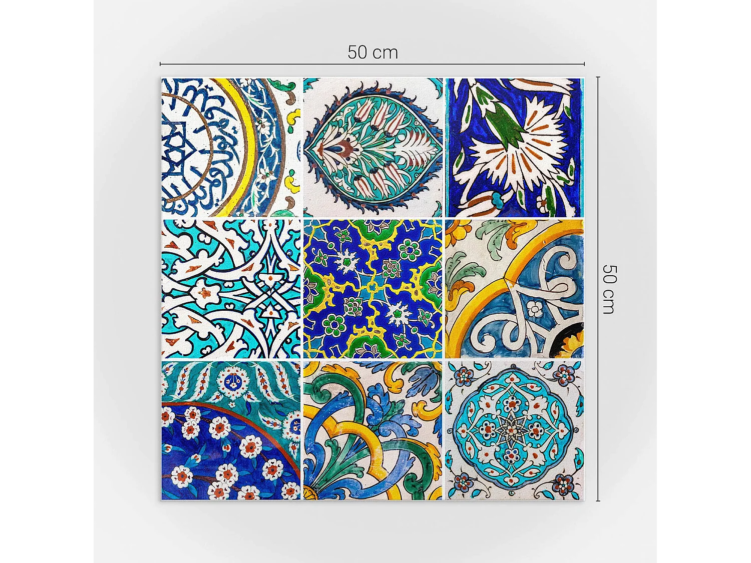 Panneaux muraux autocollants en vinyle imperméable - 4 x 50 x 50 cm - Motifs céramiques en mosaïque