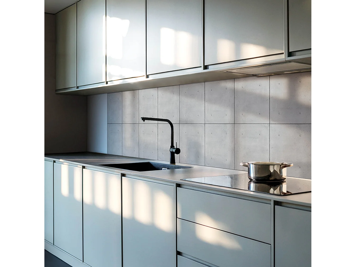 Wandpaneel selbstklebend, Wandverkleidung innen - 100x50 cm - Rohe Betonstruktur