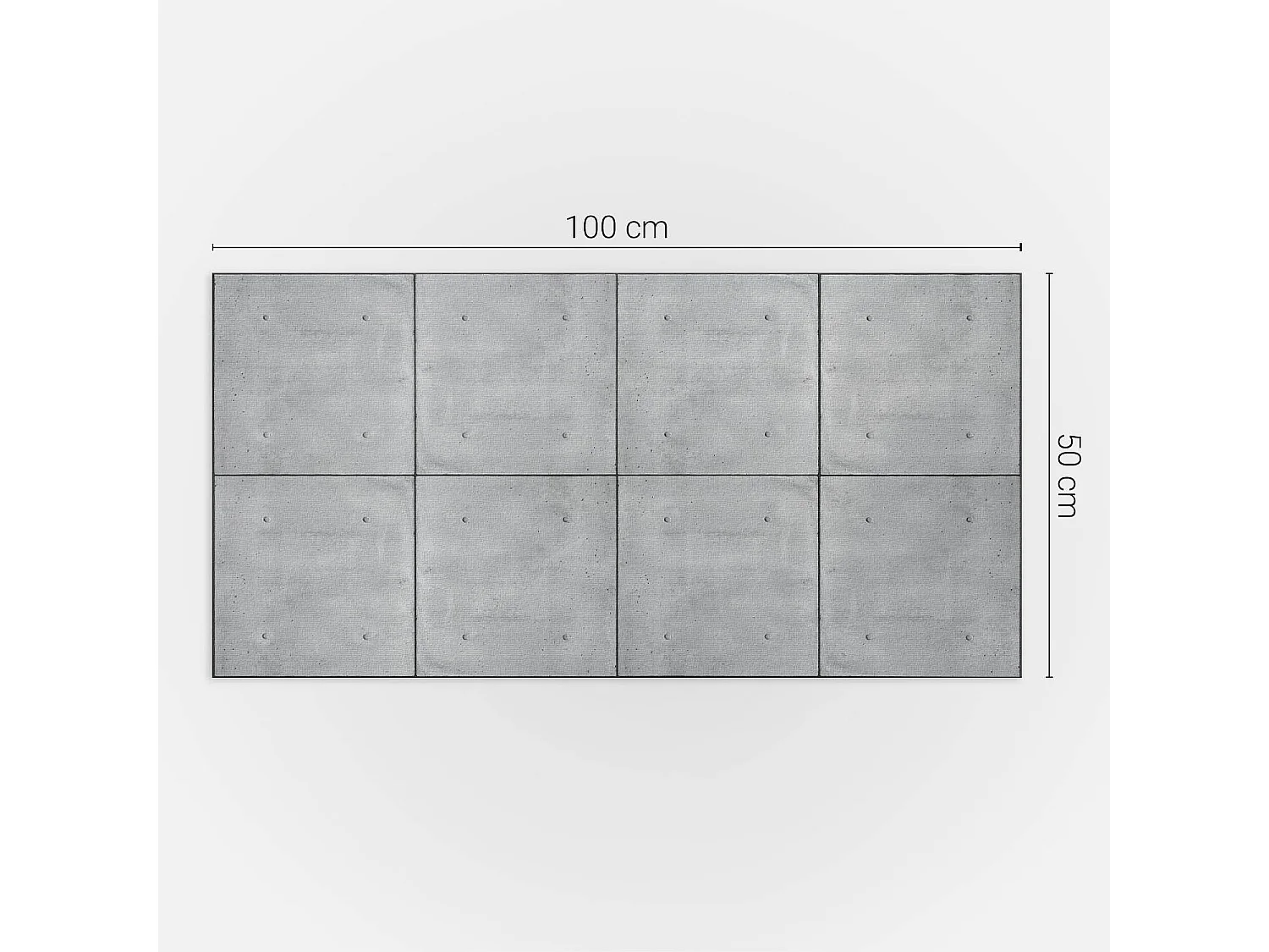 Panneaux muraux autocollants en vinyle imperméable - 100x50 cm - Texture de béton brut