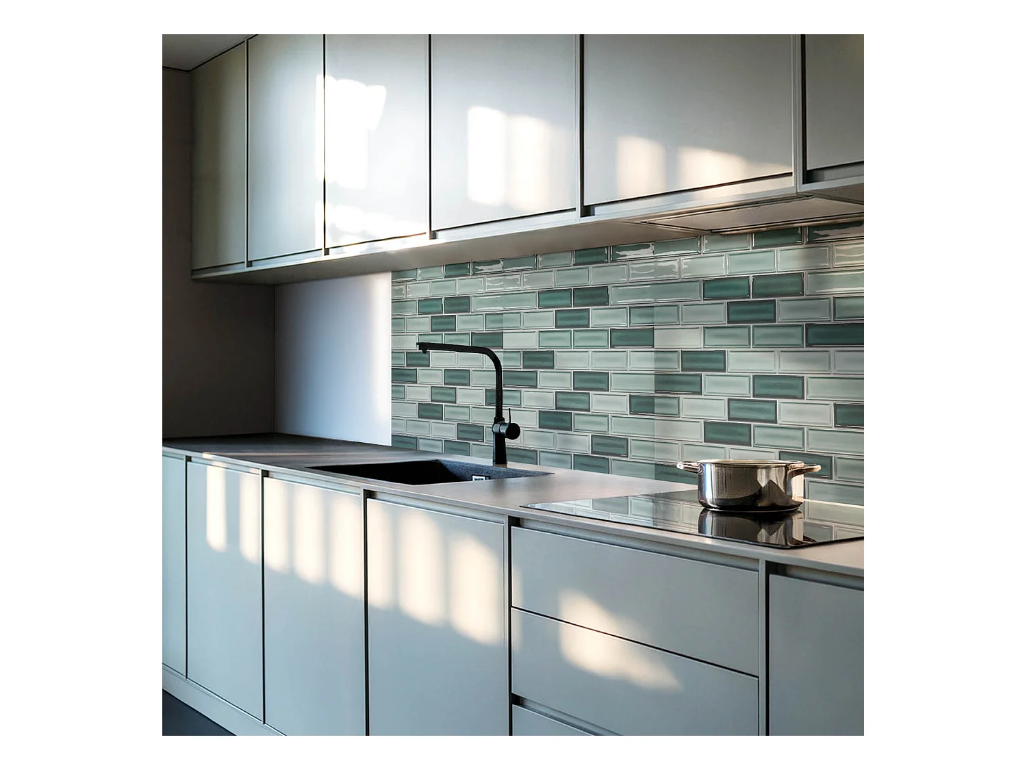 Zelfklevende wandbekleding, PVC wandpaneel, Vinyl wandbekleding - 4 x 50 x 50 cm - Rechthoekig mozaïek in tinten