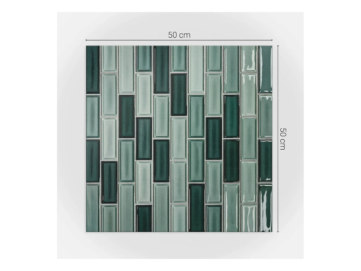 Zelfklevende wandbekleding, PVC wandpaneel, Vinyl wandbekleding - 4 x 50 x 50 cm - Rechthoekig mozaïek in tinten