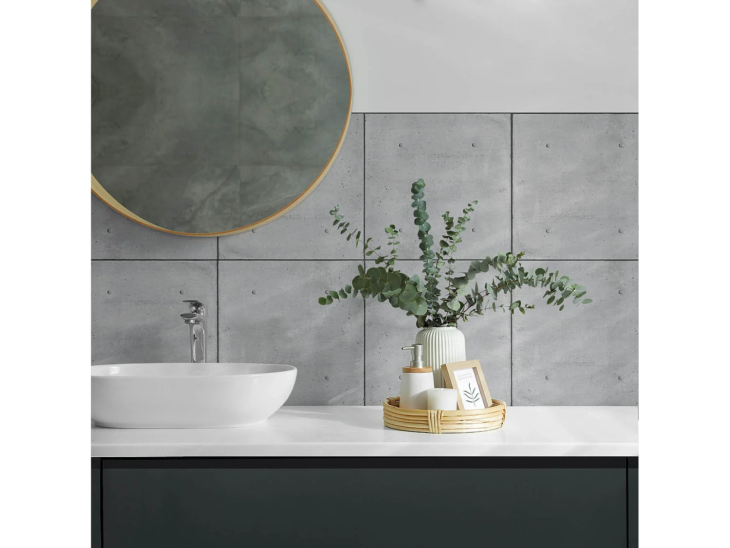 PVC wandpaneel, Vinyl wandverkleidung selbstklebend- 120x60 cm - Rohbetonstruktur