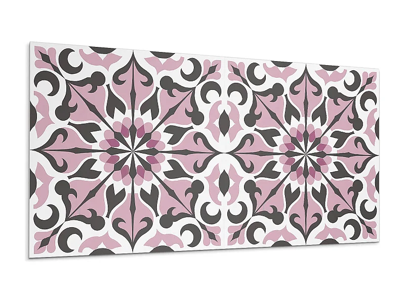 Panneaux muraux autocollants en vinyle imperméable - 10x40x20 cm - Motif végétal en symétrie