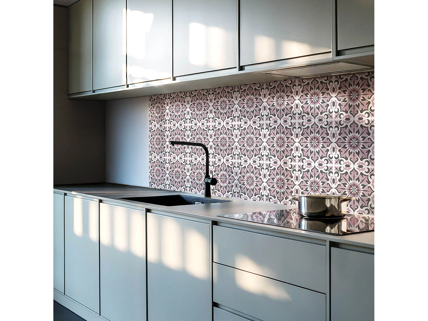 Panneaux muraux autocollants en vinyle imperméable - 10x40x20 cm - Motif végétal en symétrie