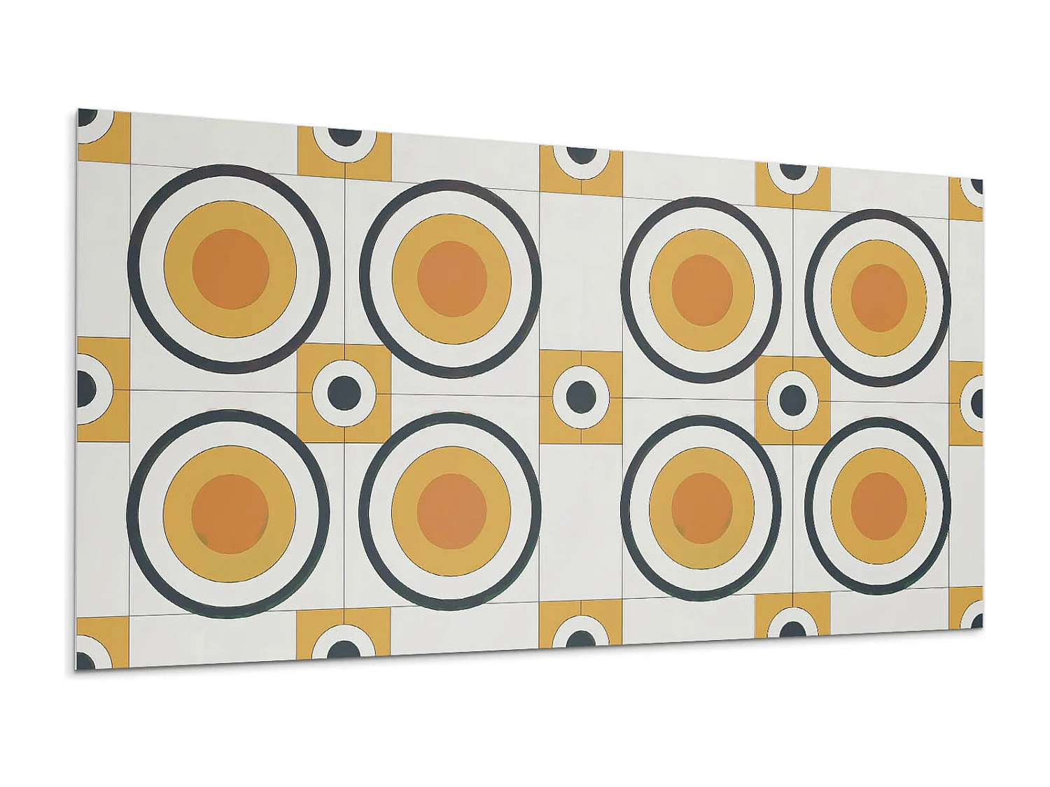 Wandpaneel selbstklebend, Wandverkleidung innen - 10x40x20 cm - Geometrie von Kreisen und Quadraten