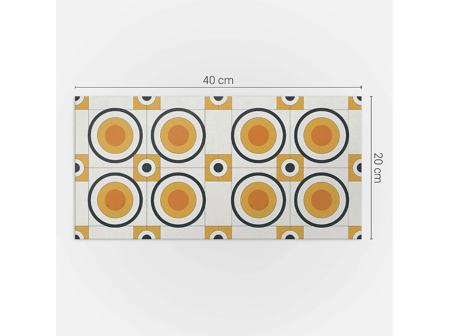 Wandpaneel selbstklebend, Wandverkleidung innen - 10x40x20 cm - Geometrie von Kreisen und Quadraten
