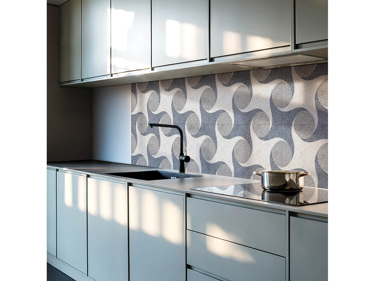 Wandpaneel selbstklebend, Wandverkleidung innen - 6x60x30 cm - Abstraktes Mosaikmuster