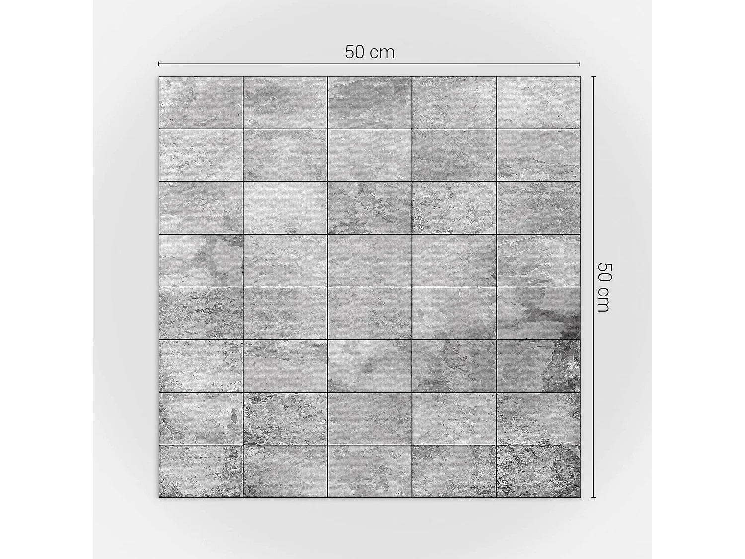 Panneaux muraux autocollants en vinyle imperméable - 4 x 50 x 50 cm - Texture de carrelage en mosaïque